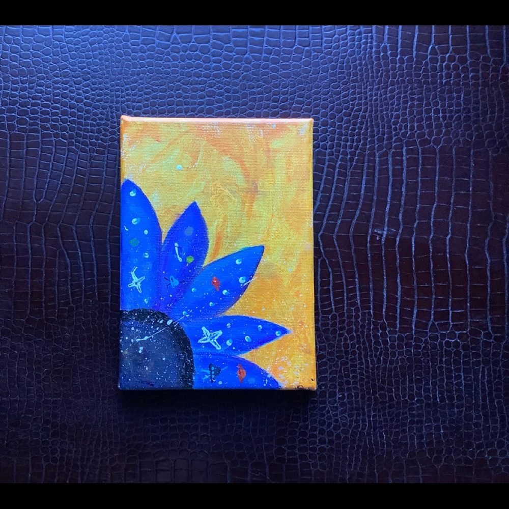 Hand Painted HOPE  Flower on Canvas  NEW original painting 1